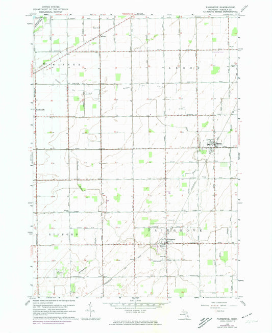 Classic USGS Fairgrove Michigan 7.5'x7.5' Topo Map Image