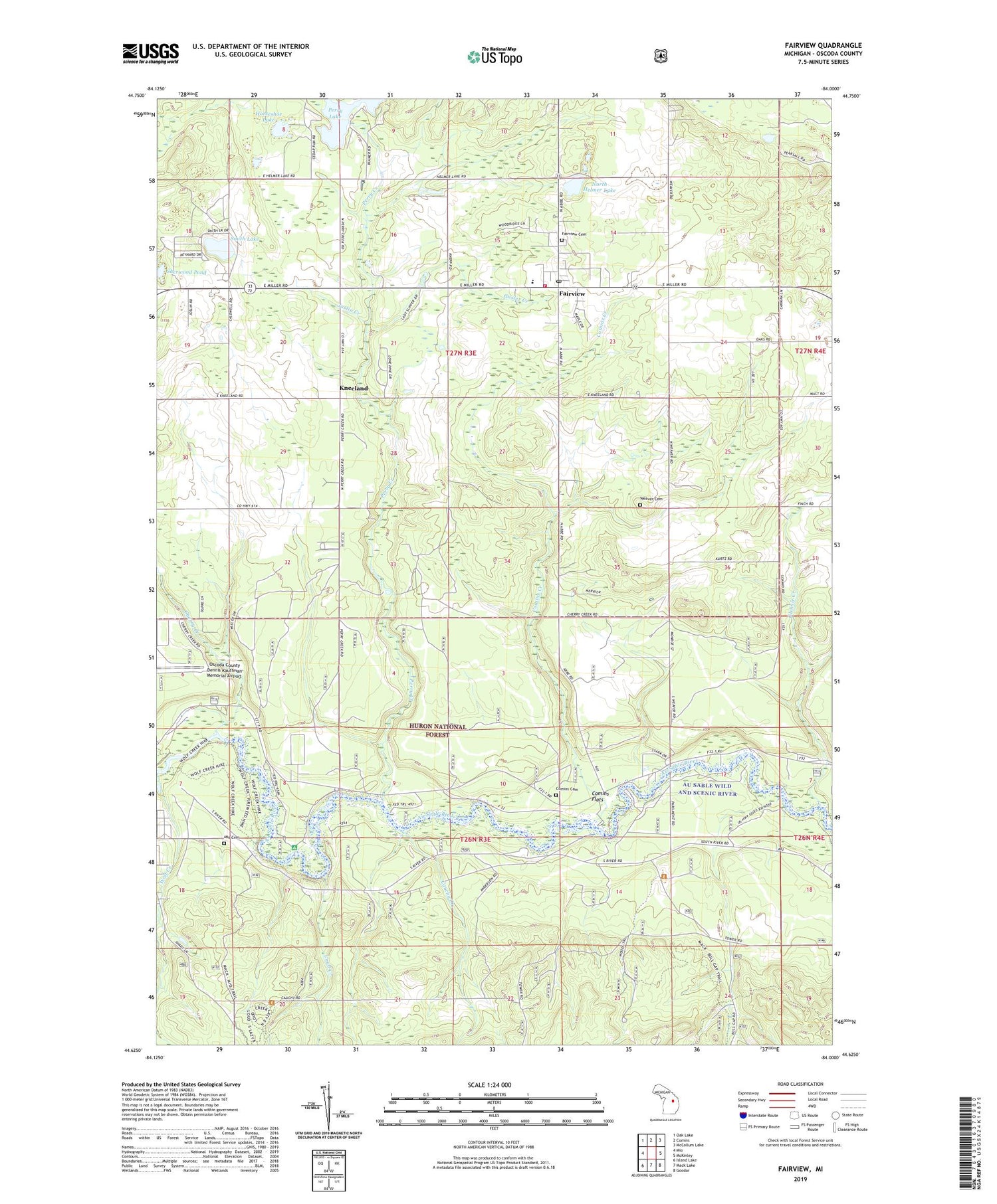 Fairview Michigan US Topo Map Image
