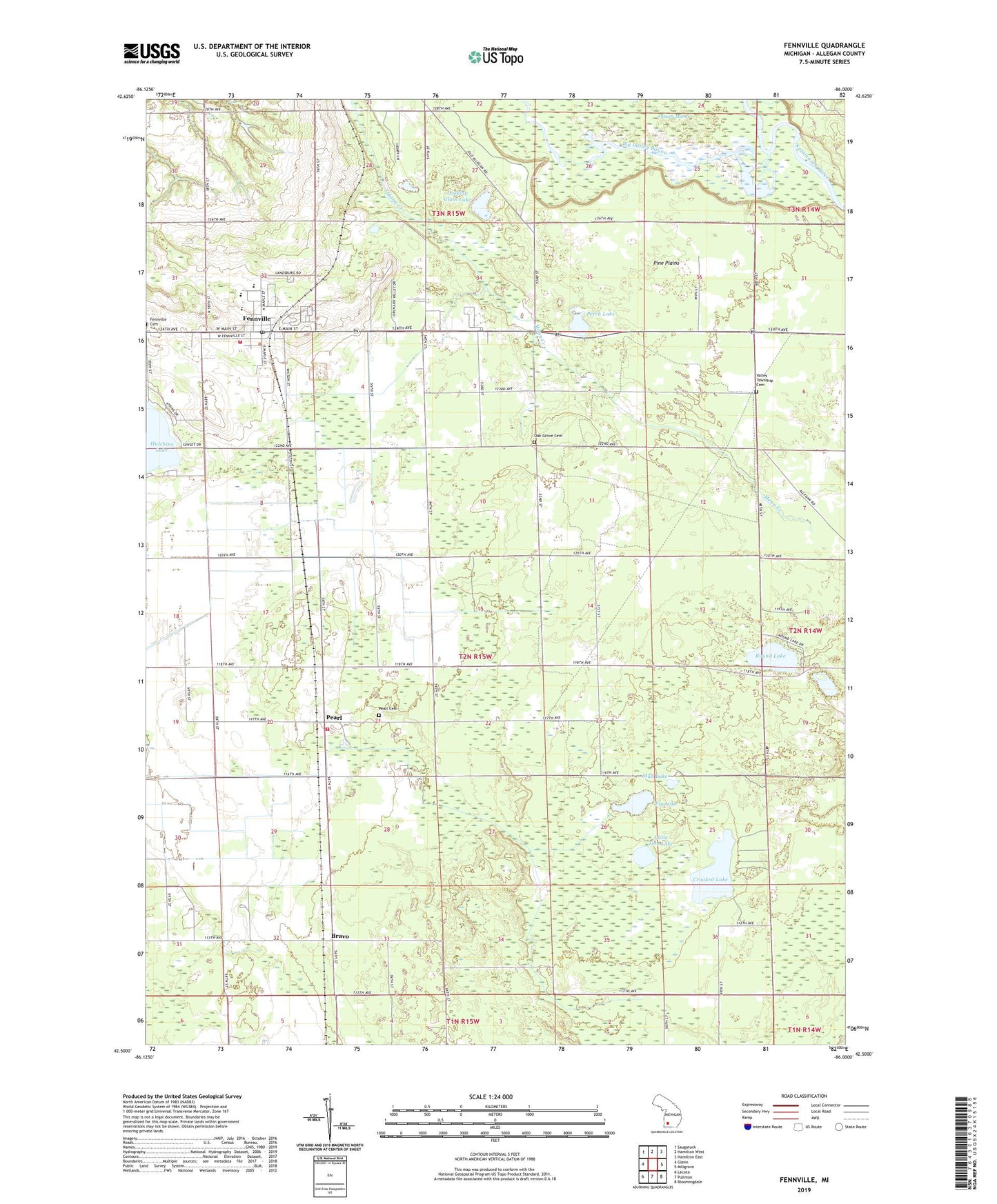Fennville Michigan US Topo Map Image