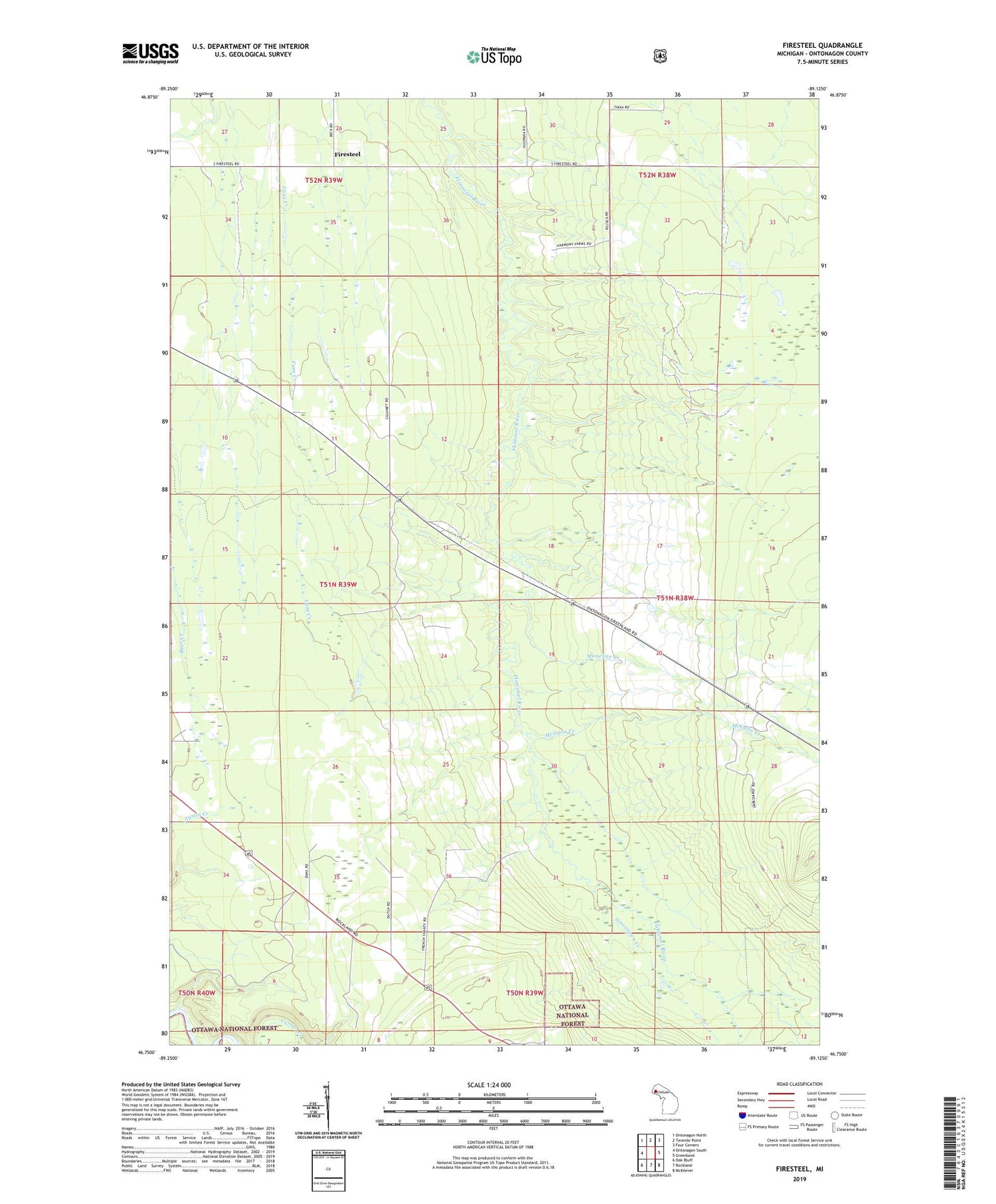 Firesteel Michigan US Topo Map Image