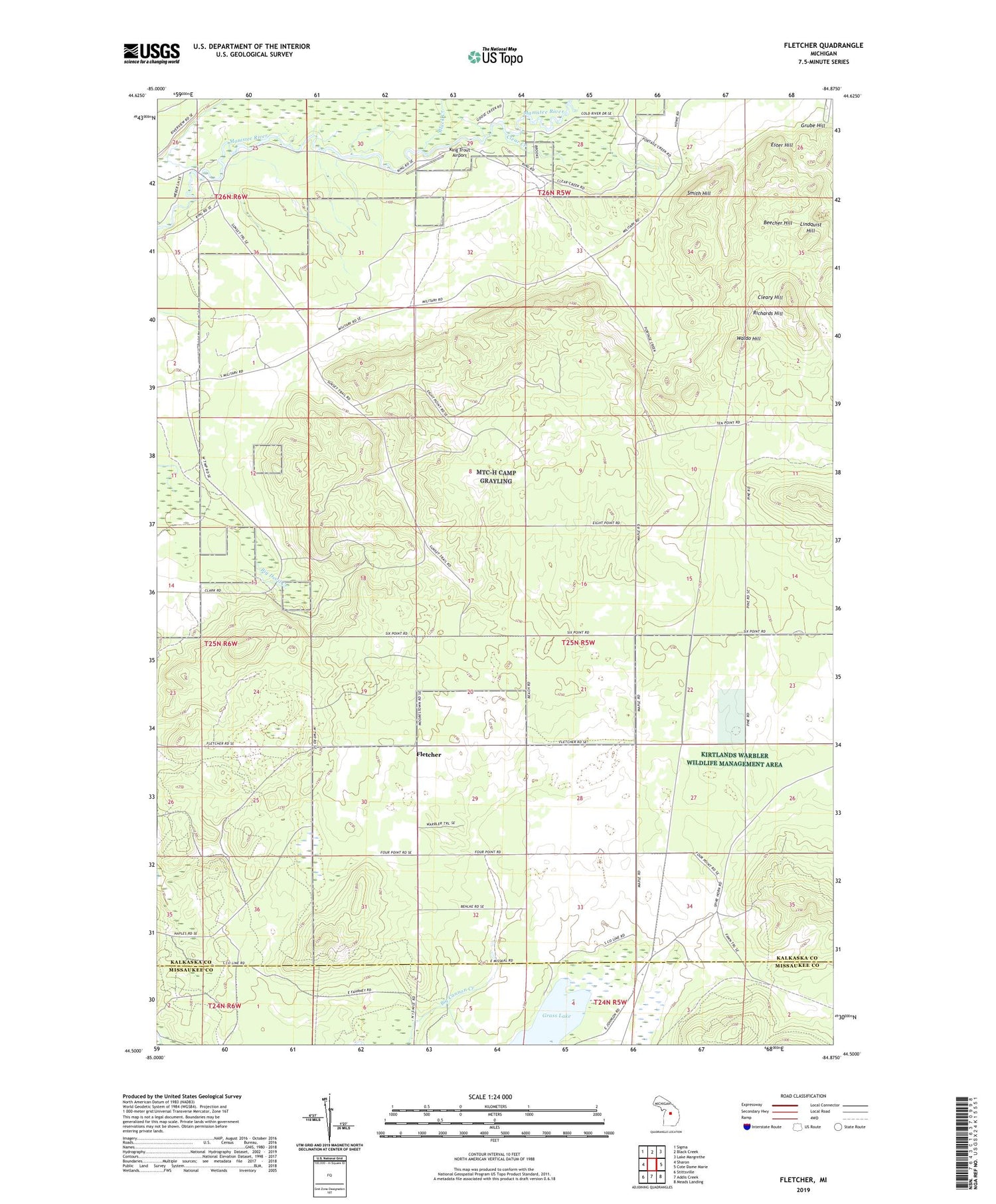 Fletcher Michigan US Topo Map Image