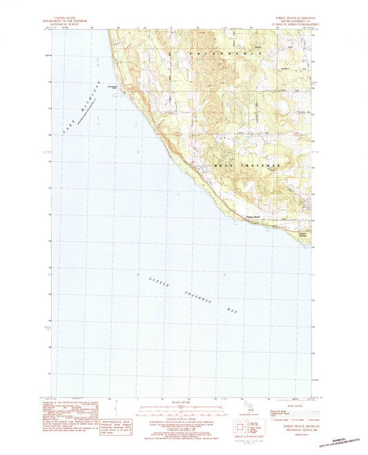 Classic USGS Forest Beach Michigan 7.5'x7.5' Topo Map Image
