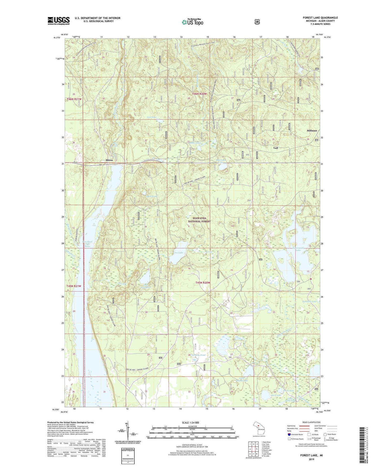 Forest Lake Michigan US Topo Map Image
