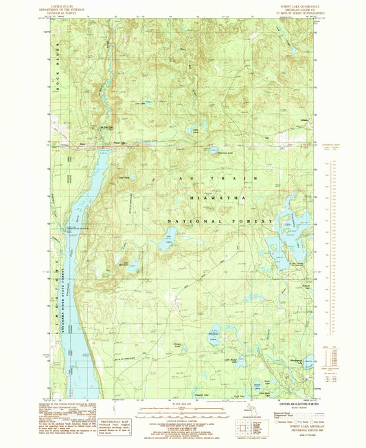 Classic USGS Forest Lake Michigan 7.5'x7.5' Topo Map Image
