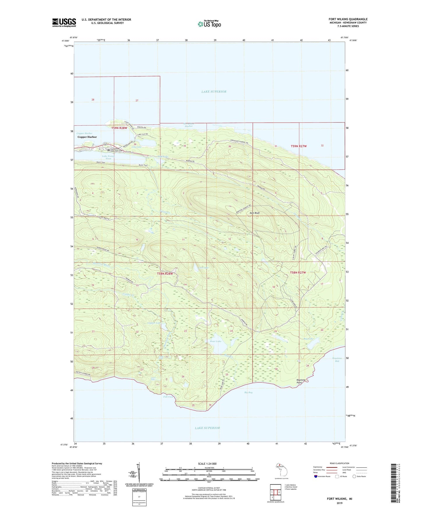 Fort Wilkins Michigan US Topo Map Image