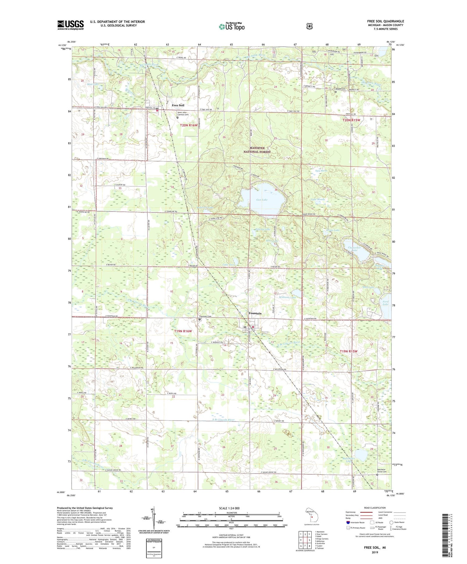 Free Soil Michigan US Topo Map Image