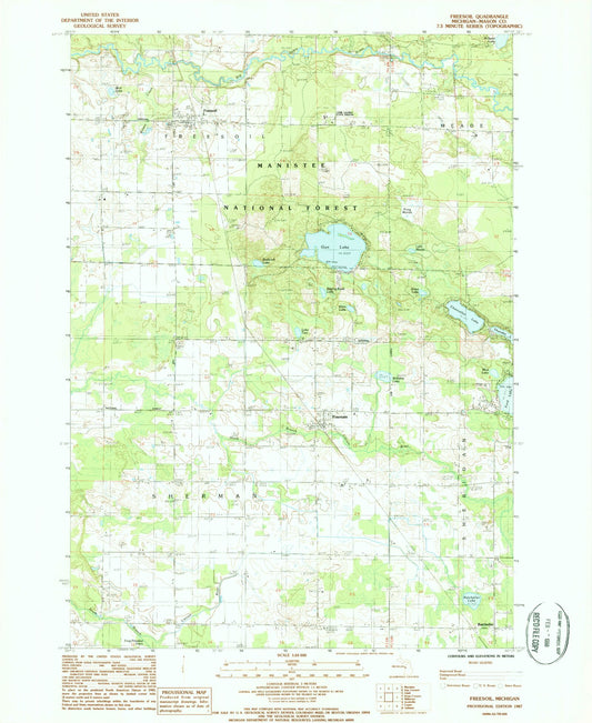 Classic USGS Free Soil Michigan 7.5'x7.5' Topo Map Image