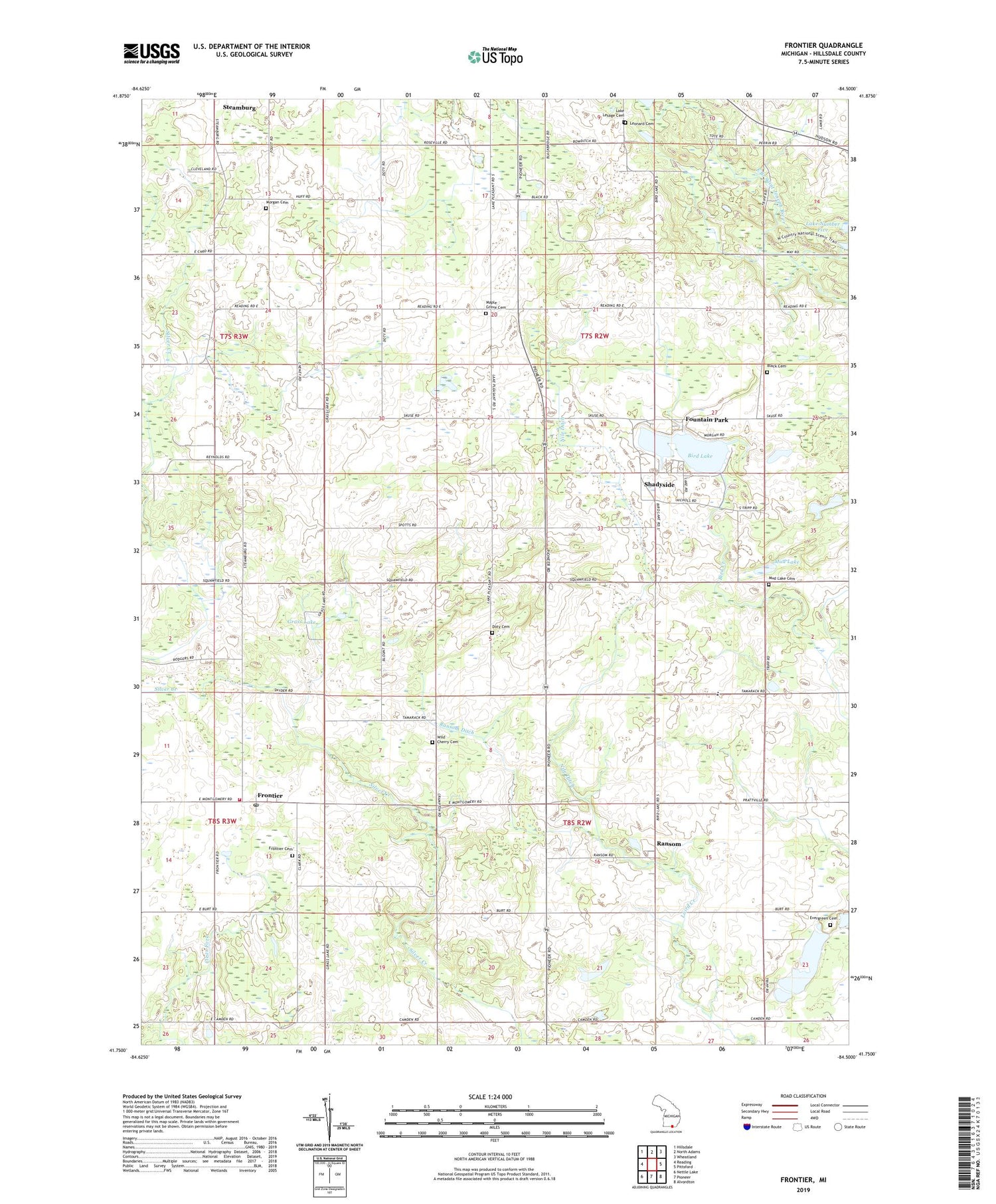 Frontier Michigan US Topo Map Image