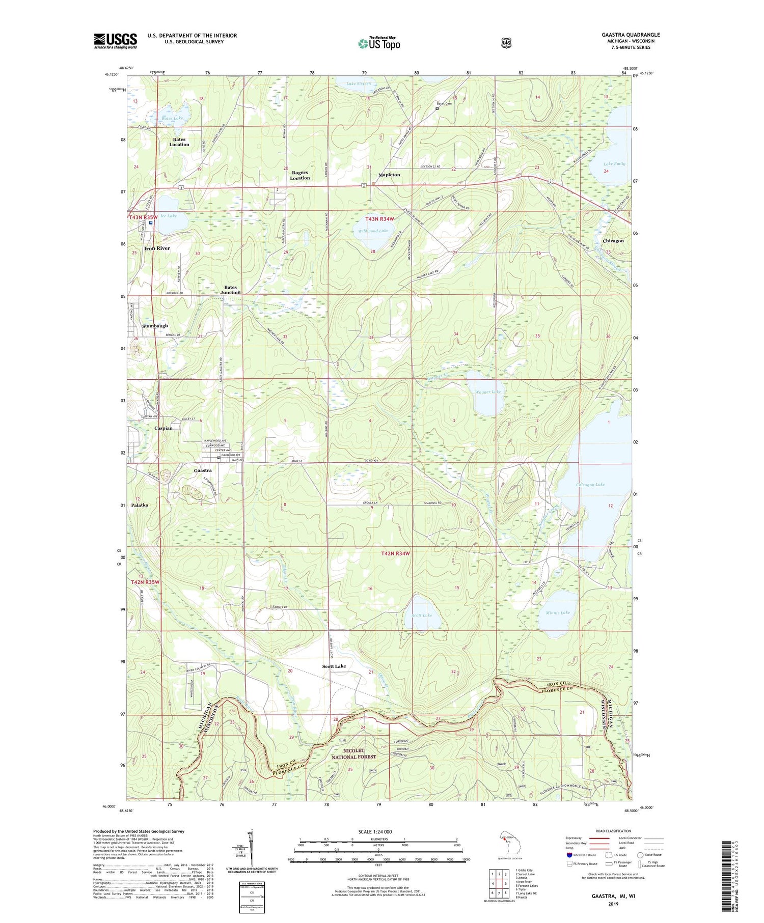 Gaastra Michigan US Topo Map Image