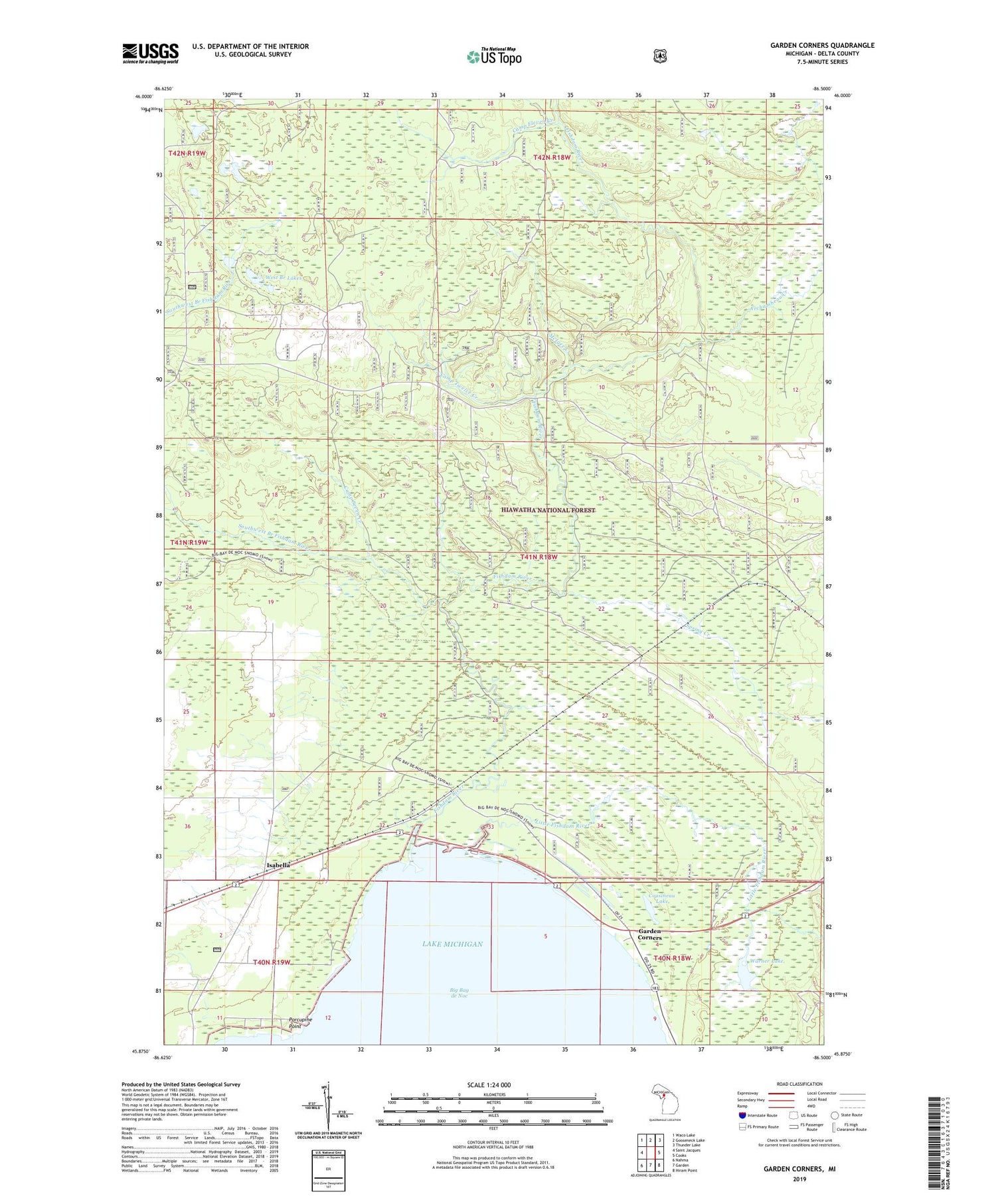 Garden Corners Michigan US Topo Map Image