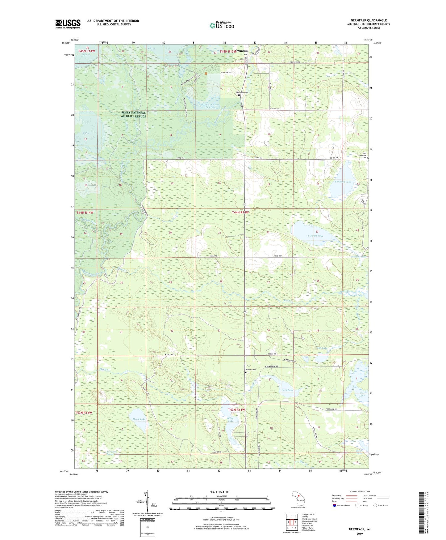 Germfask Michigan US Topo Map Image