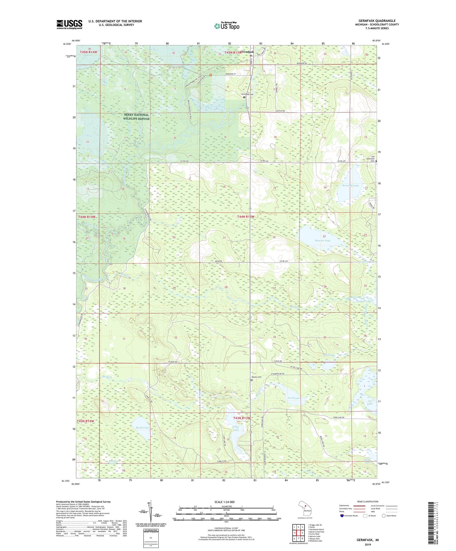 Germfask Michigan US Topo Map Image