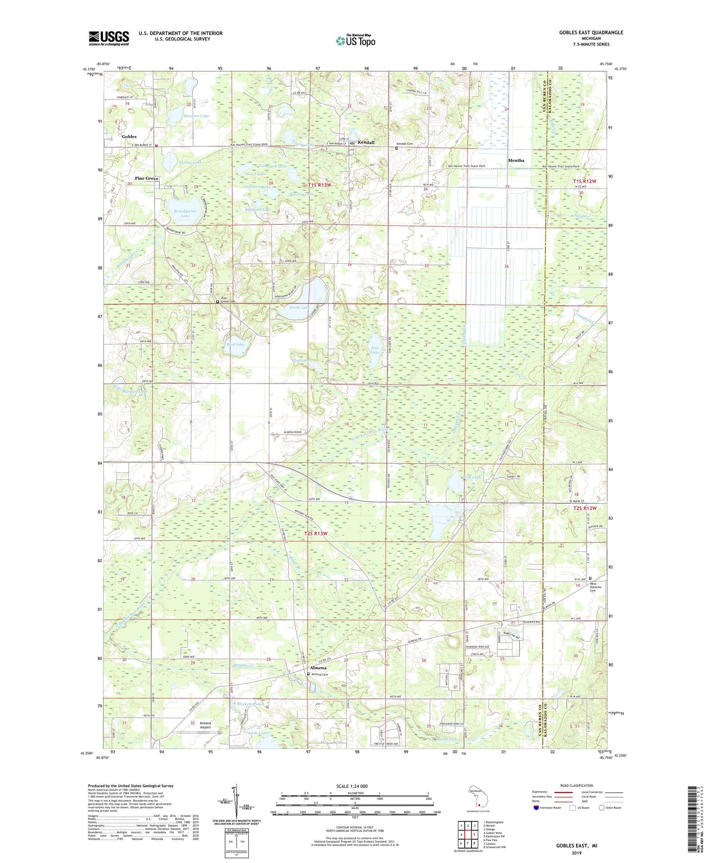 Gobles East Michigan US Topo Map Image
