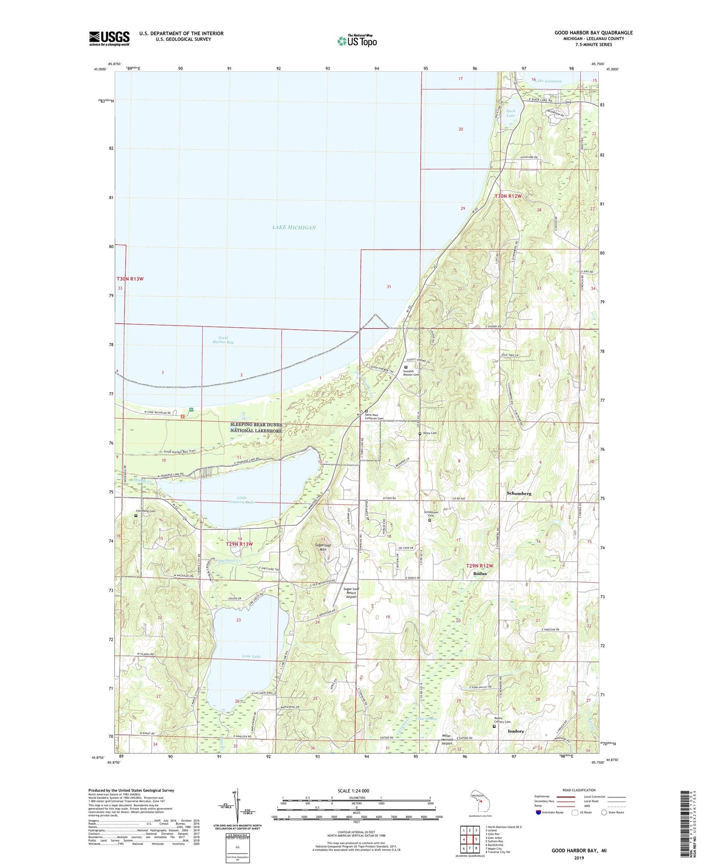 Good Harbor Bay Michigan US Topo Map Image