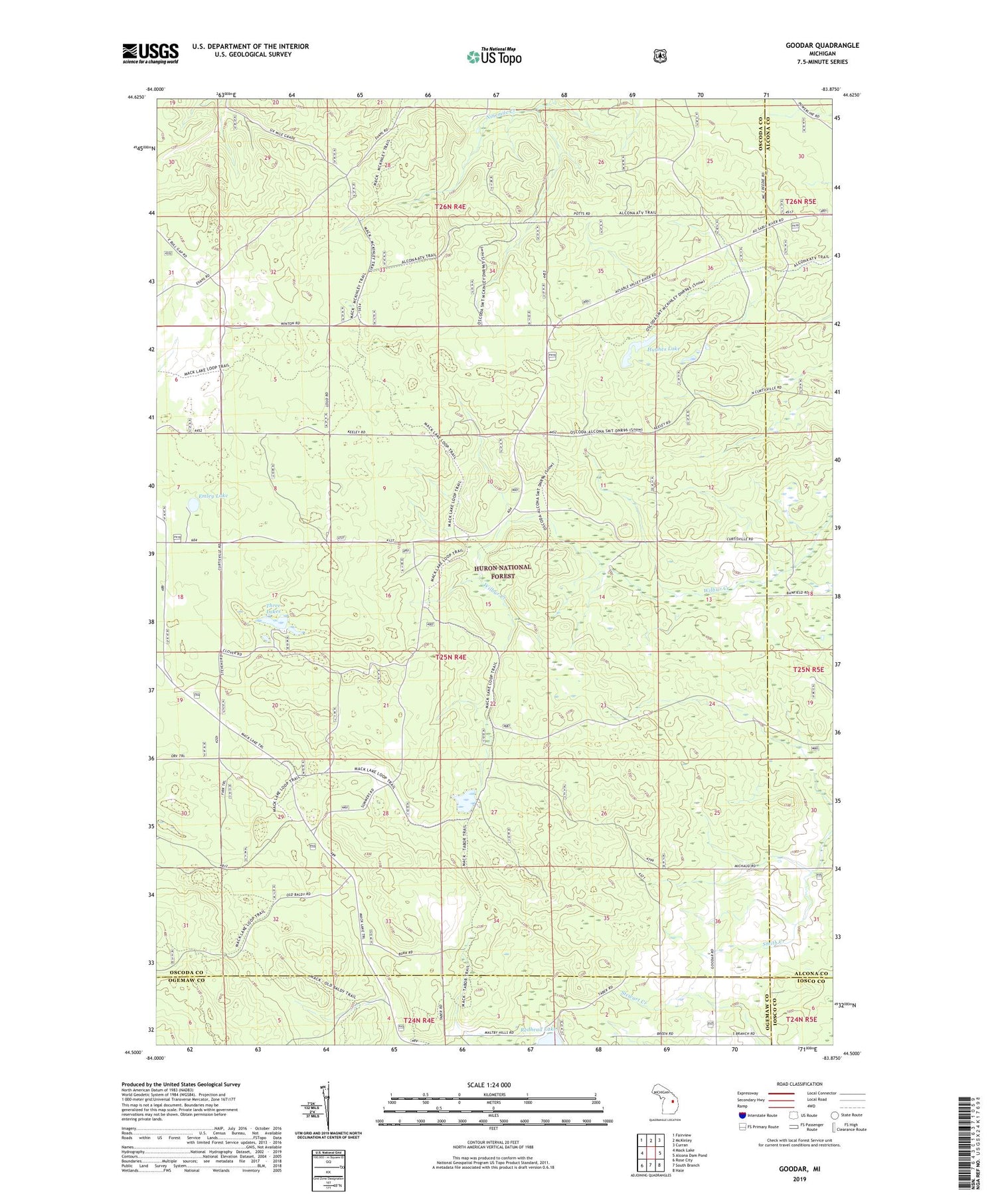 Goodar Michigan US Topo Map Image