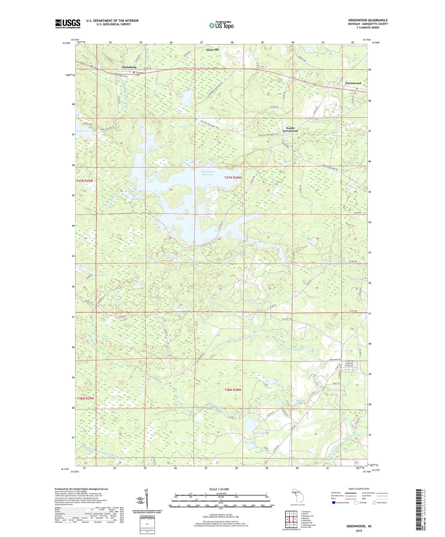 Greenwood Michigan US Topo Map Image