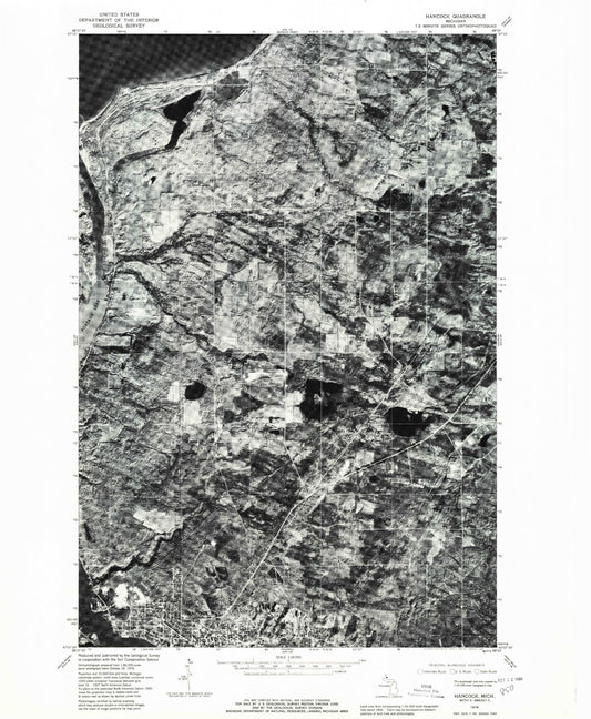 Classic USGS Hancock Michigan 7.5'x7.5' Topo Map Image