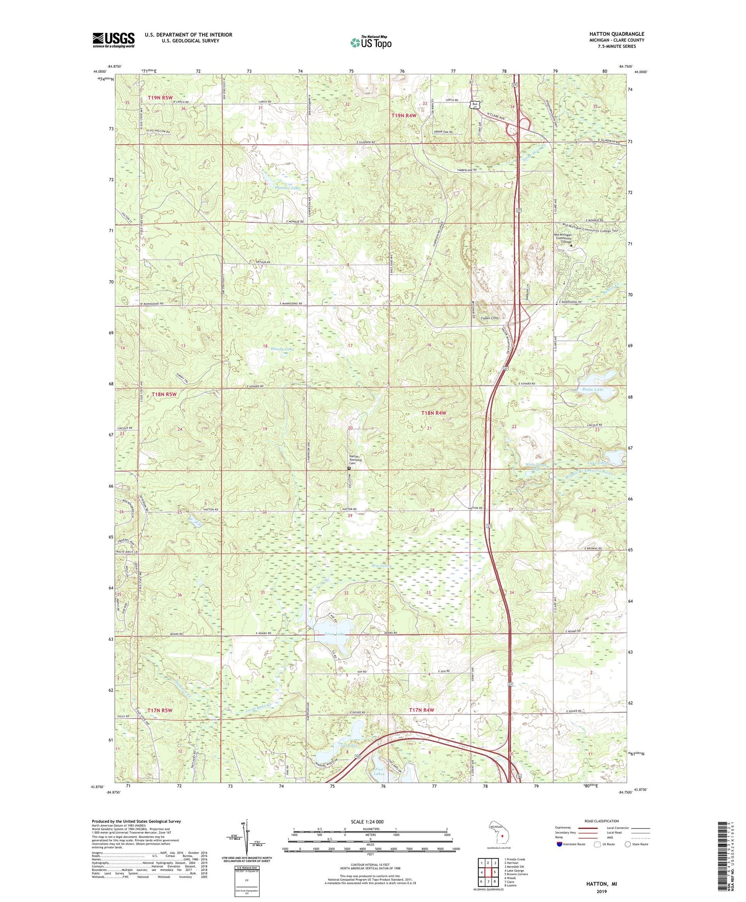 Hatton Michigan US Topo Map Image