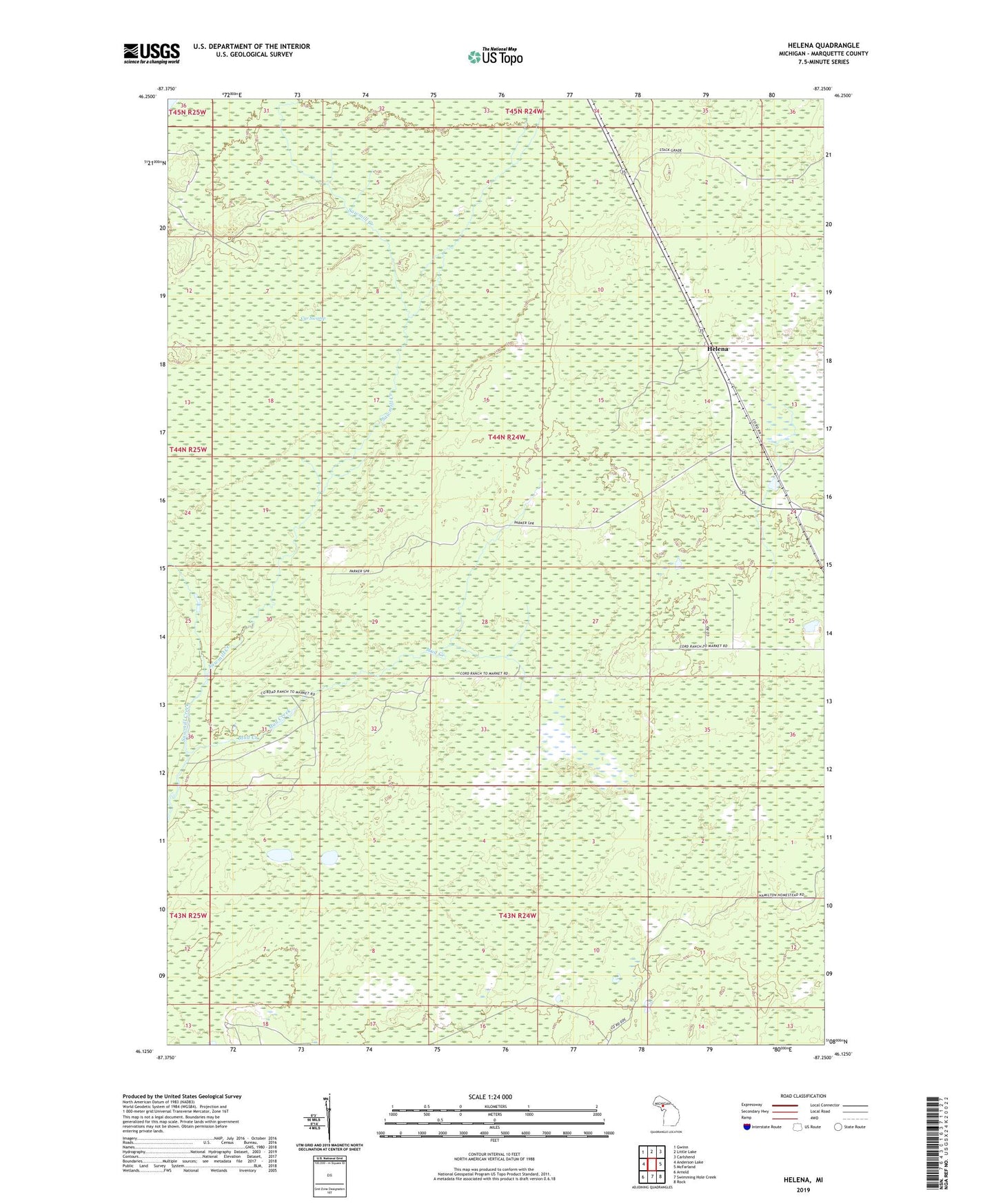 Helena Michigan US Topo Map Image