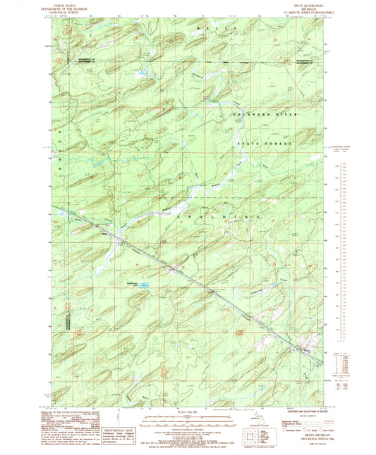 Classic USGS Helps Michigan 7.5'x7.5' Topo Map Image