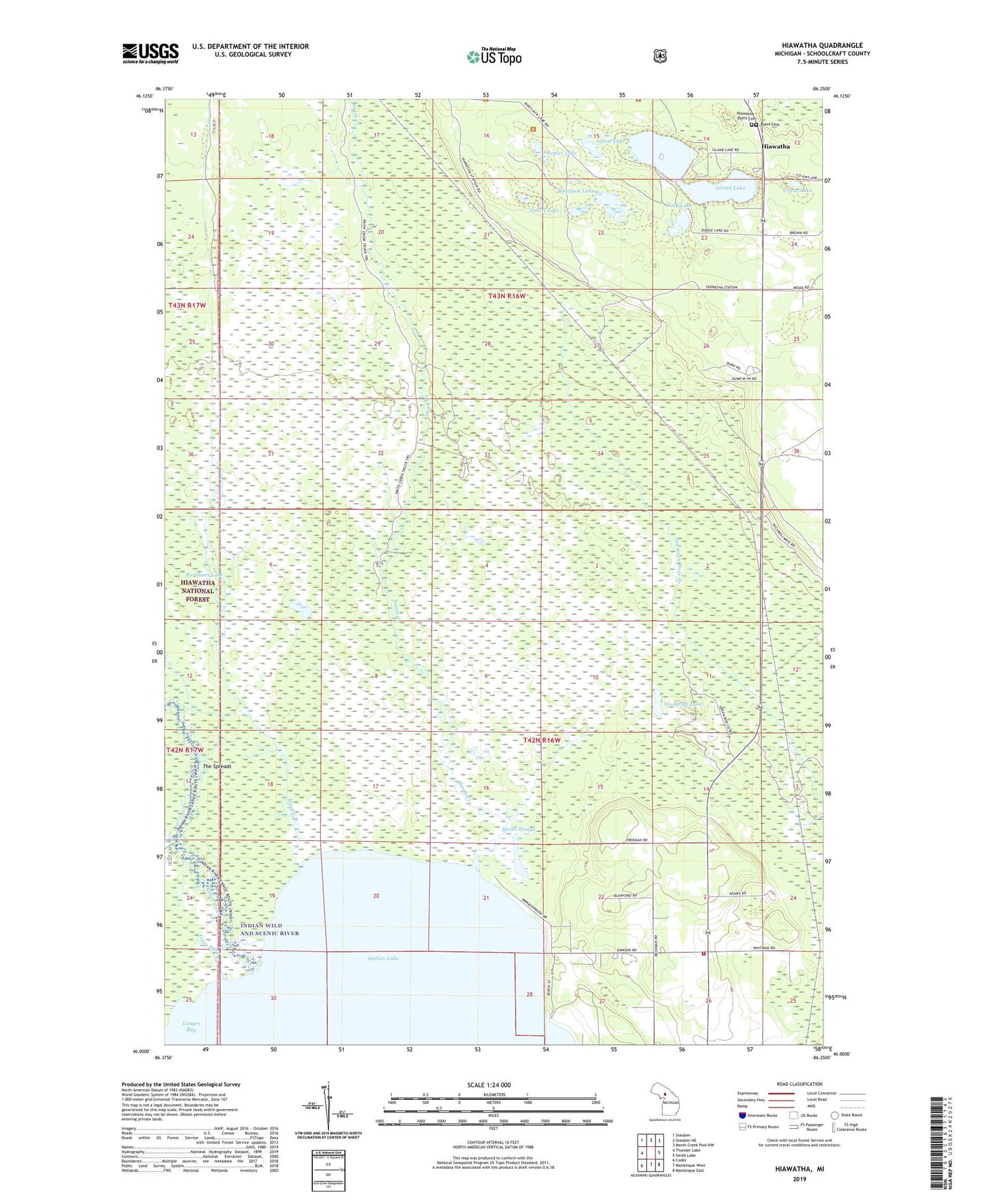 Hiawatha Michigan US Topo Map Image