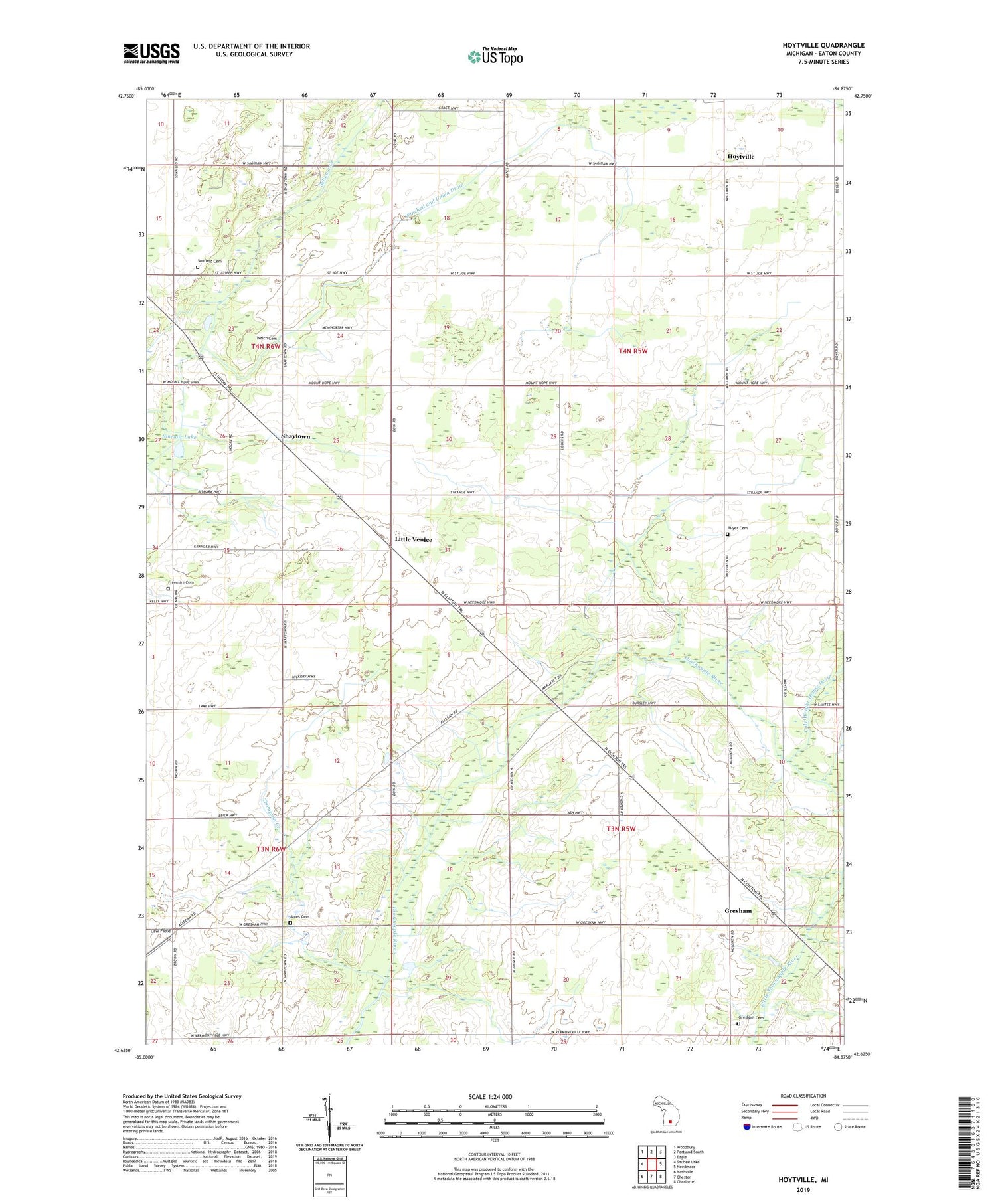 Hoytville Michigan US Topo Map Image