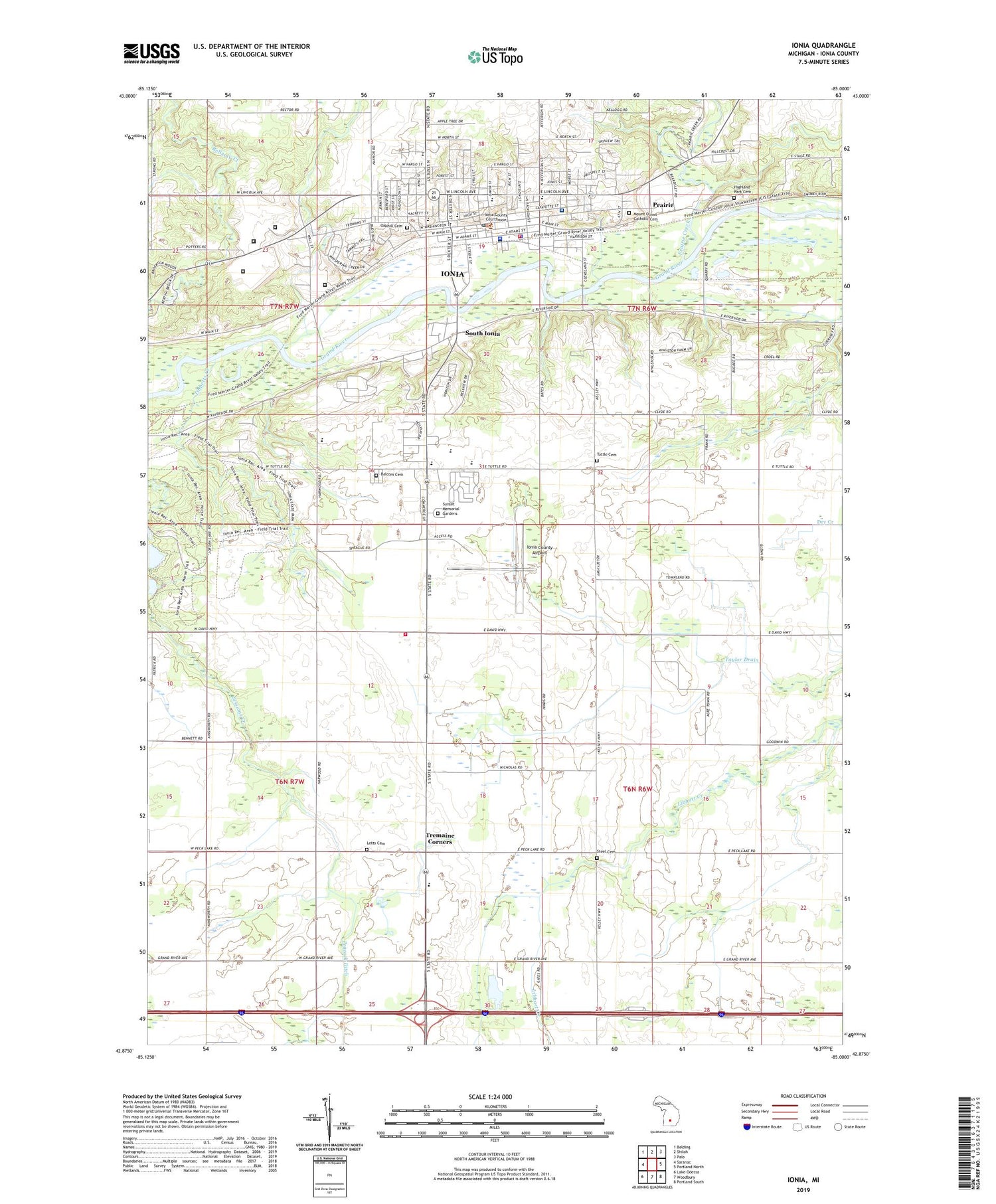 Ionia Michigan US Topo Map Image