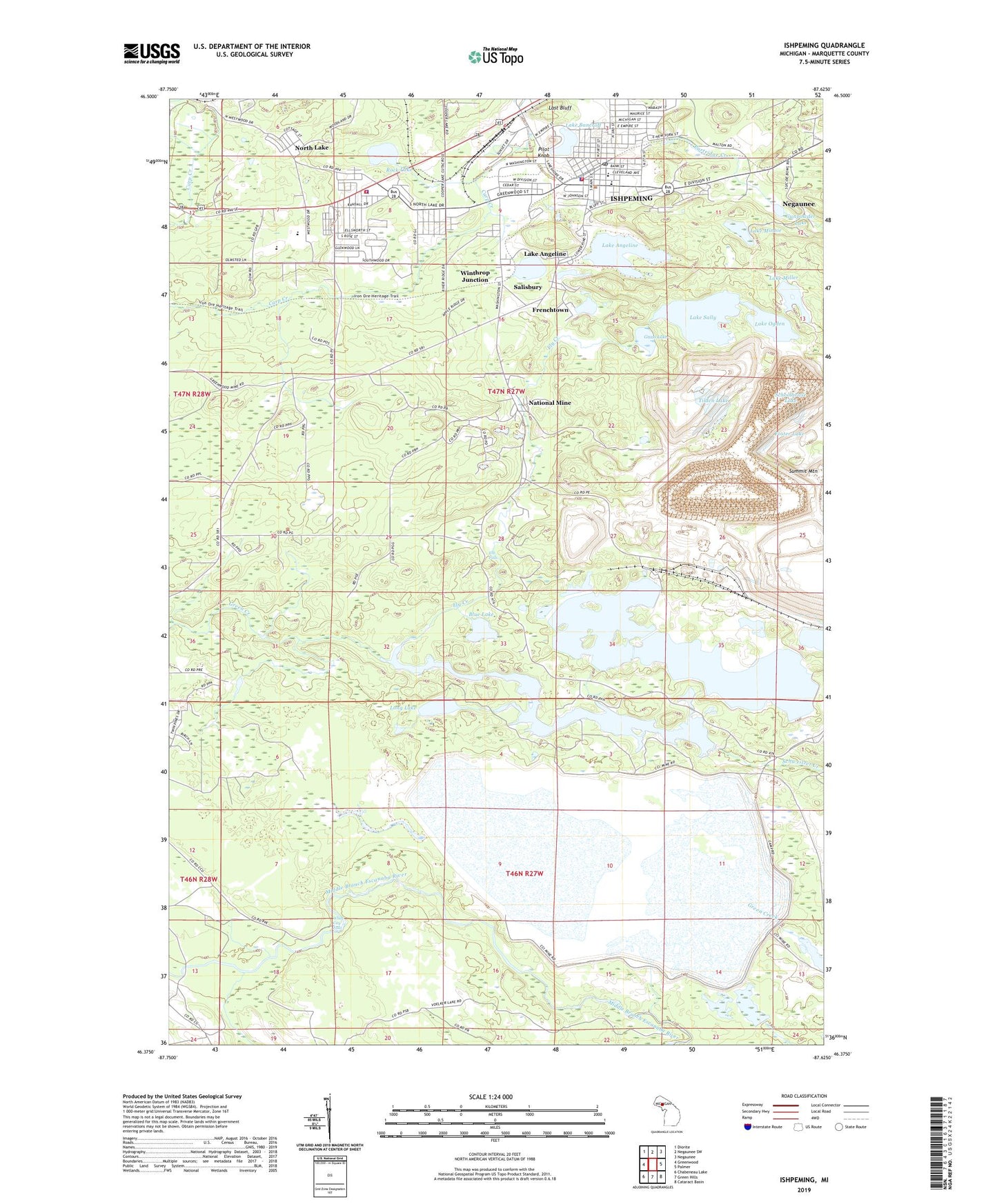 Ishpeming Michigan US Topo Map Image