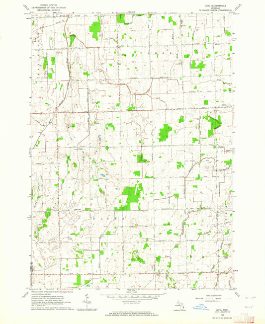 Classic USGS Juhl Michigan 7.5'x7.5' Topo Map Image