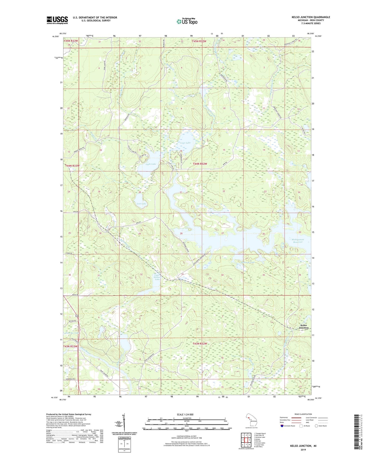 Kelso Junction Michigan US Topo Map Image