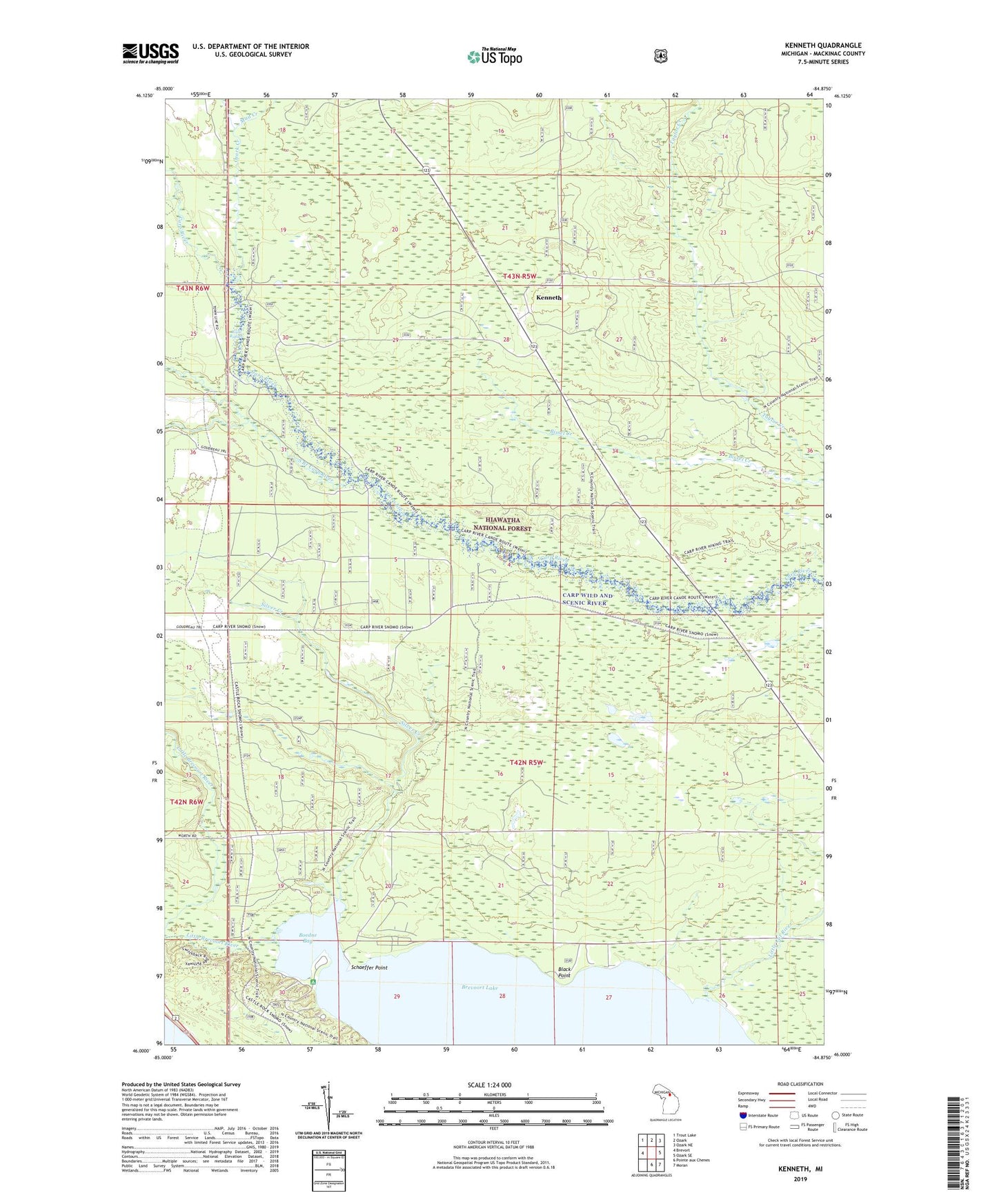 Kenneth Michigan US Topo Map Image