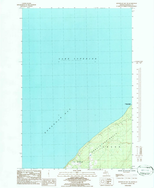 Classic USGS Keweenaw Bay NE Michigan 7.5'x7.5' Topo Map Image