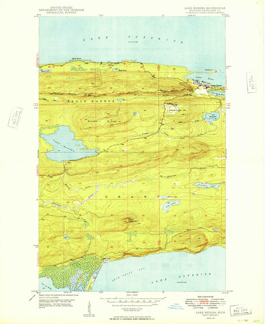 Classic USGS Lake Medora Michigan 7.5'x7.5' Topo Map Image