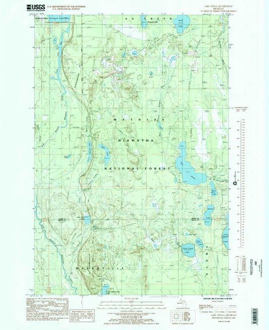 Classic USGS Lake Stella Michigan 7.5'x7.5' Topo Map Image