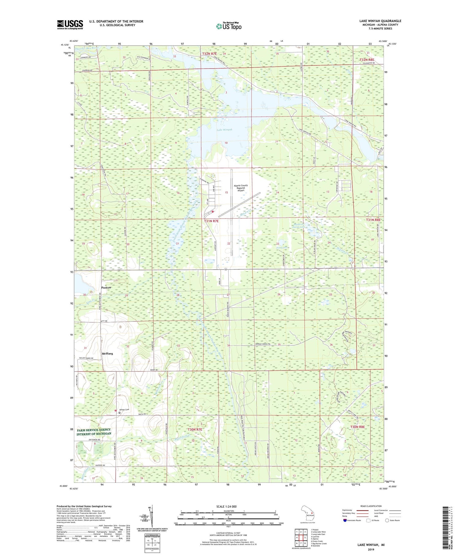 Lake Winyah Michigan US Topo Map Image
