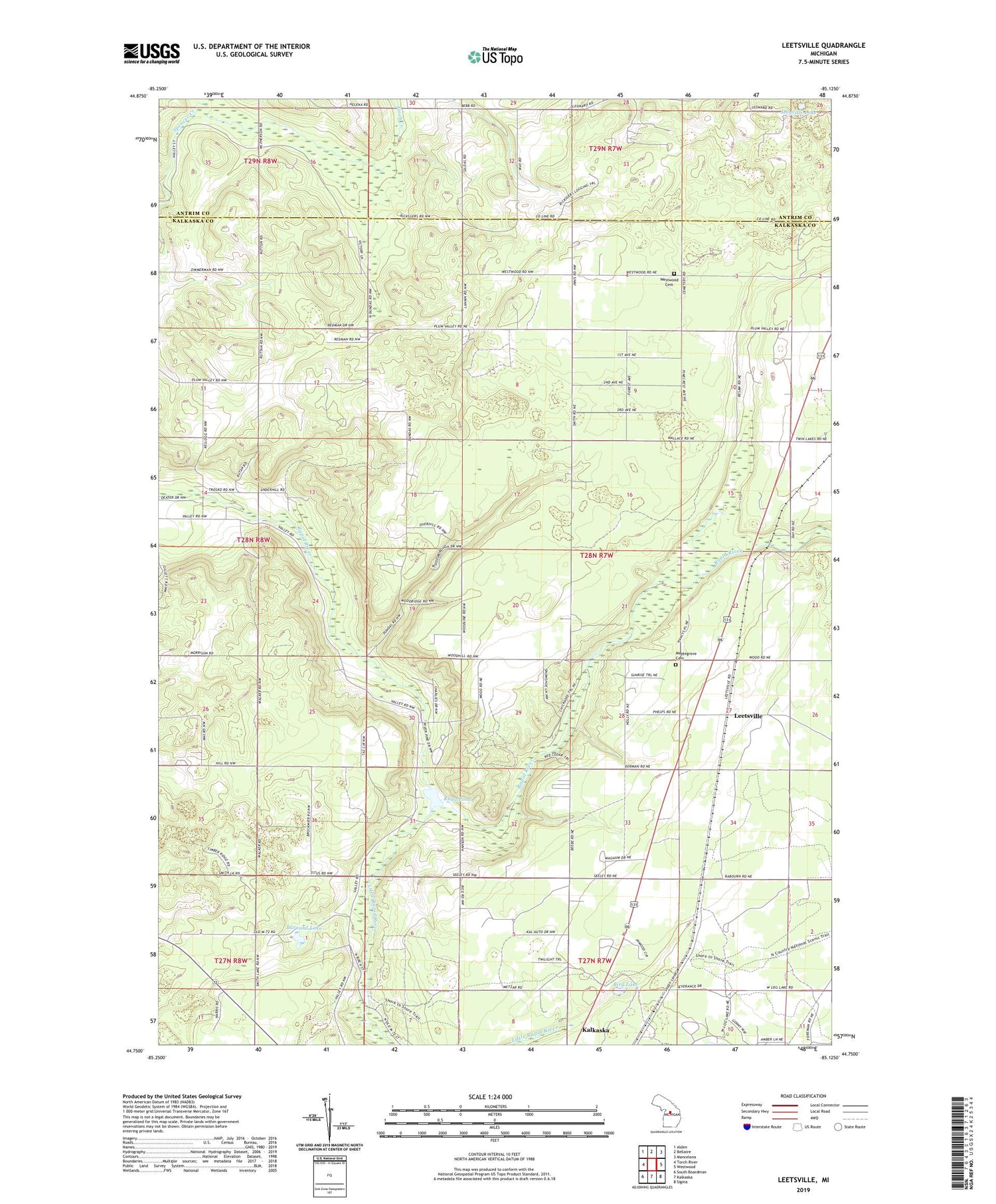 Leetsville Michigan US Topo Map Image