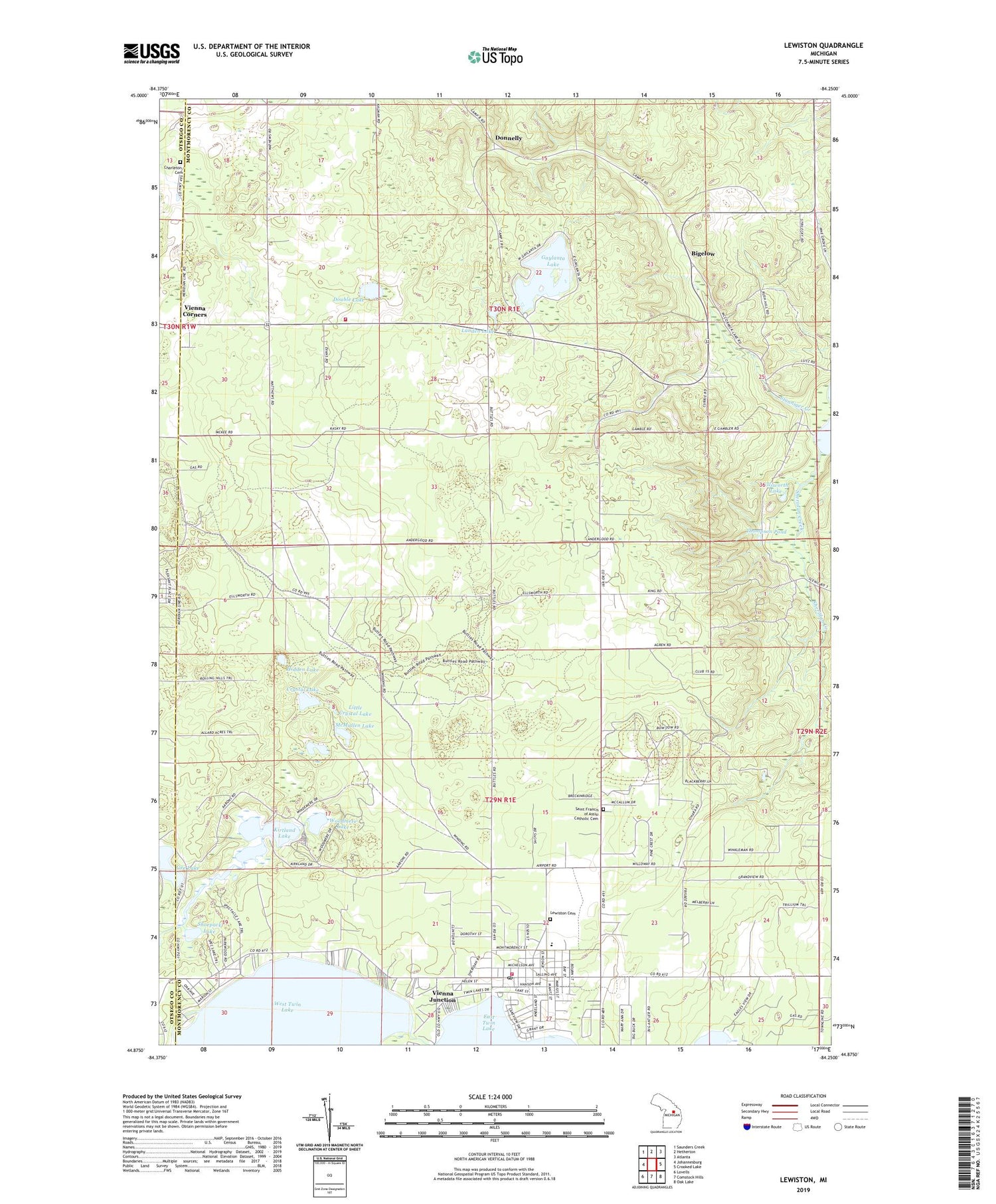 Lewiston Michigan US Topo Map Image
