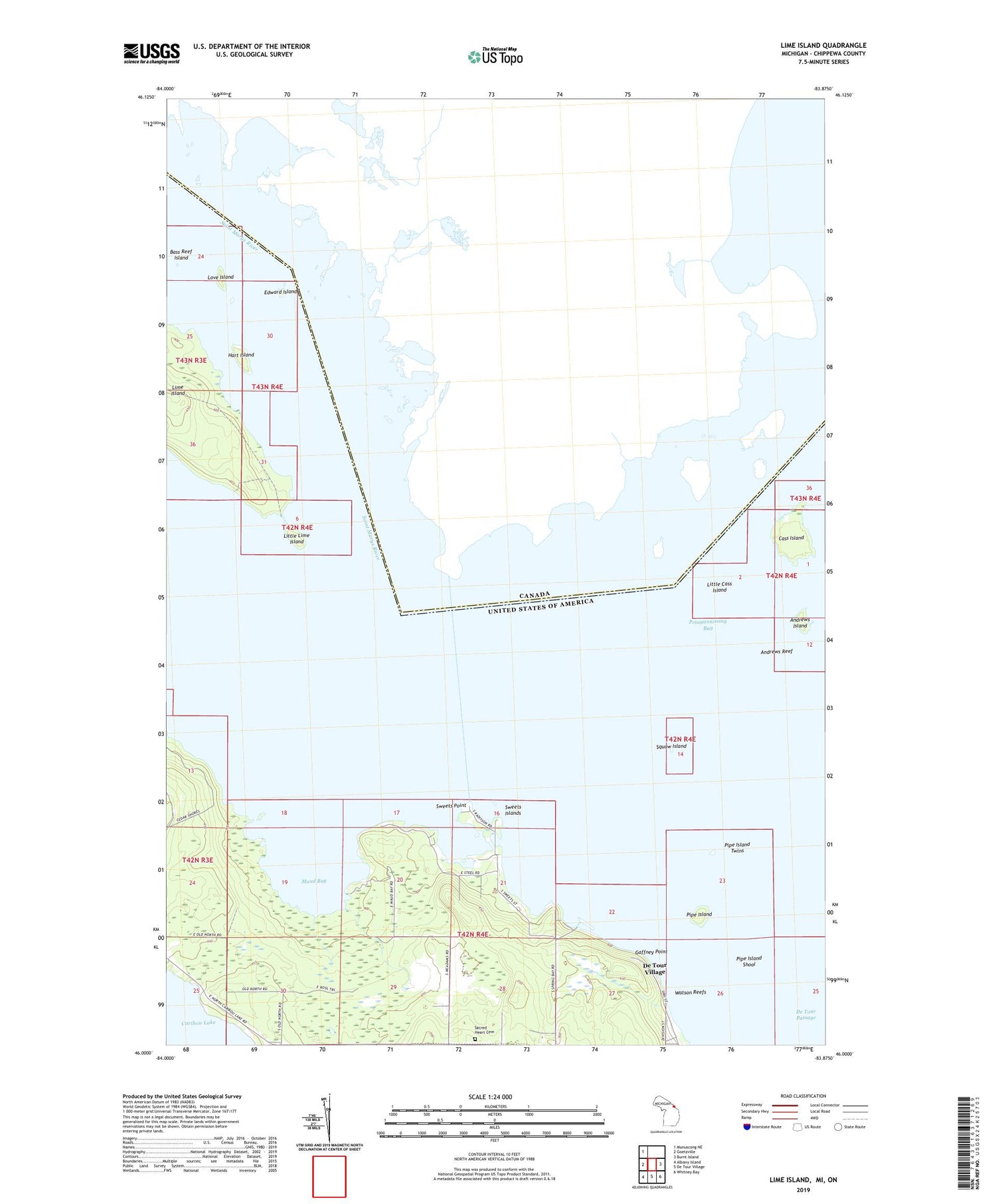 Lime Island Michigan US Topo Map Image
