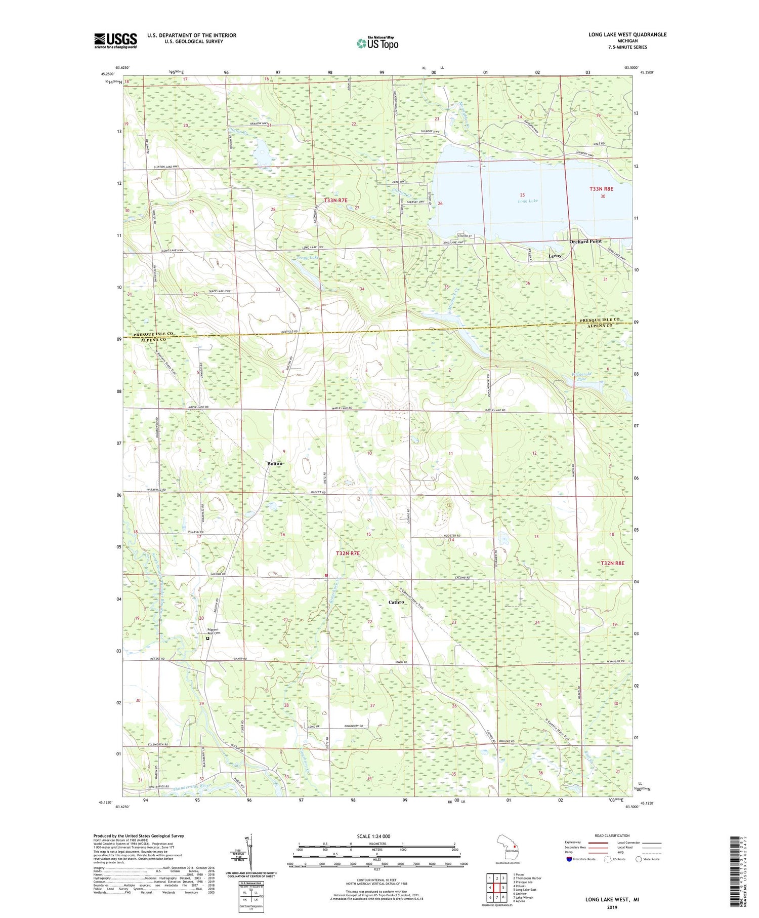 Long Lake West Michigan US Topo Map Image