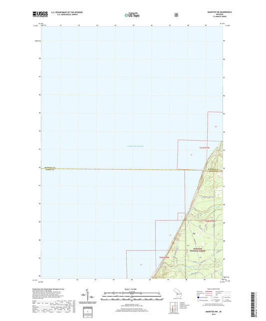Manistee NW Michigan US Topo Map Image