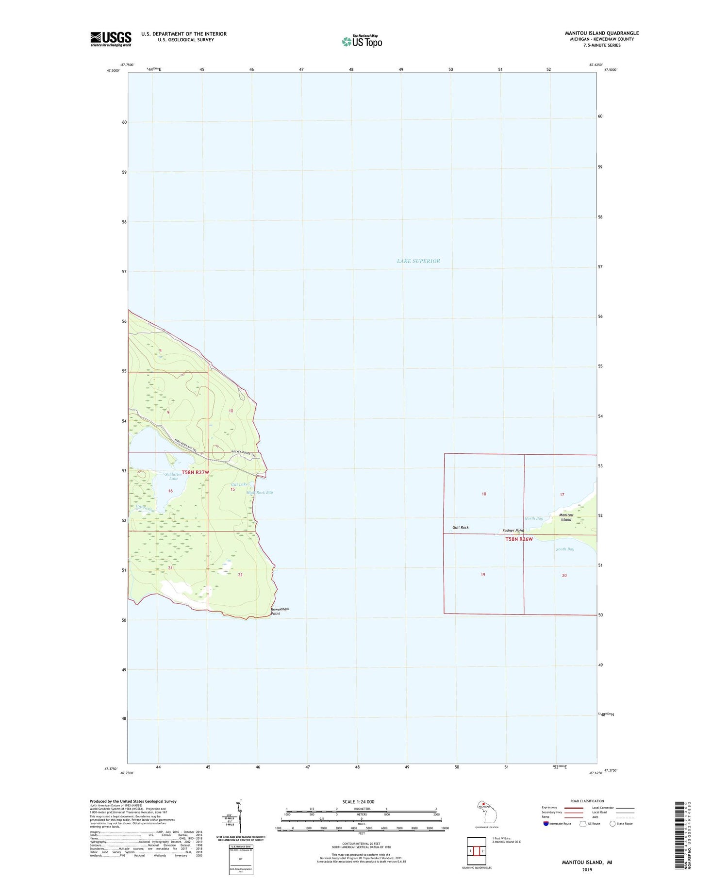Manitou Island Michigan US Topo Map Image