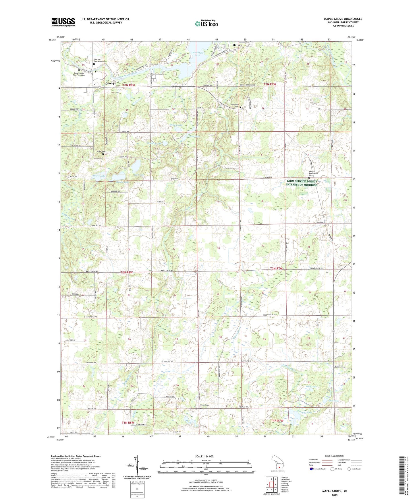 Maple Grove Michigan US Topo Map Image
