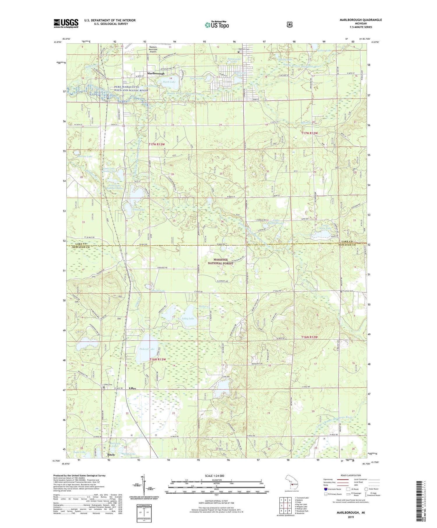 Marlborough Michigan US Topo Map Image