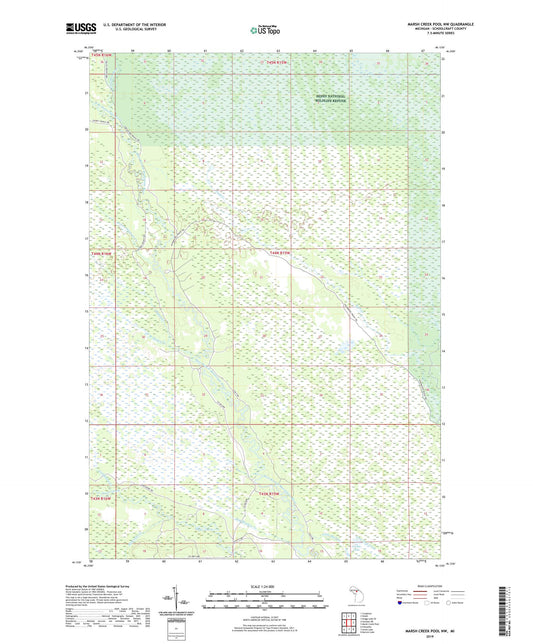 Marsh Creek Pool NW Michigan US Topo Map Image