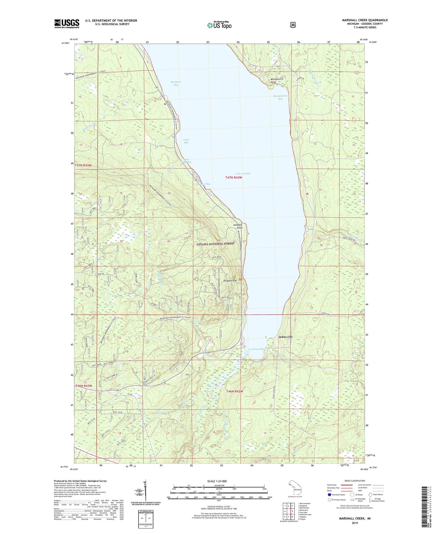 Marshall Creek Michigan US Topo Map Image