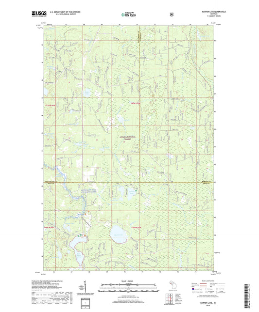 Marten Lake Michigan US Topo Map Image