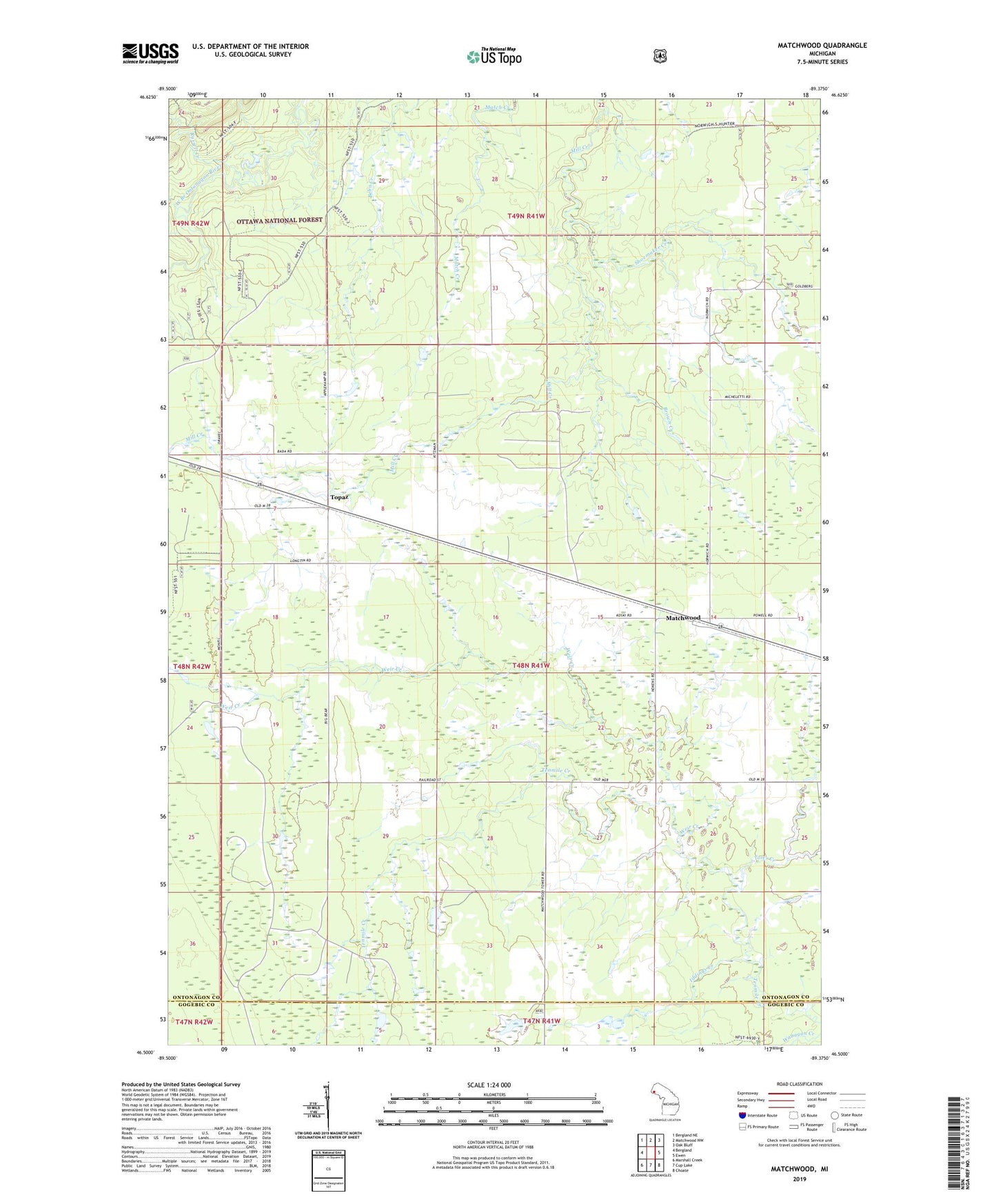 Matchwood Michigan US Topo Map Image