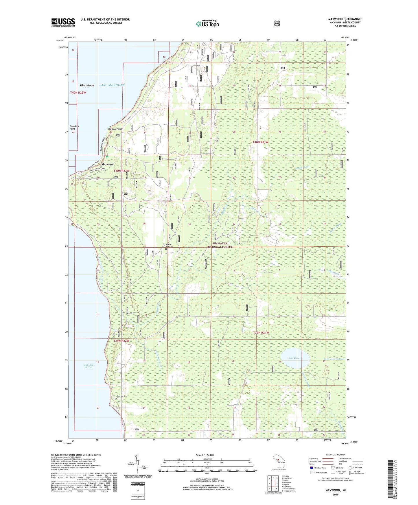 Maywood Michigan US Topo Map Image