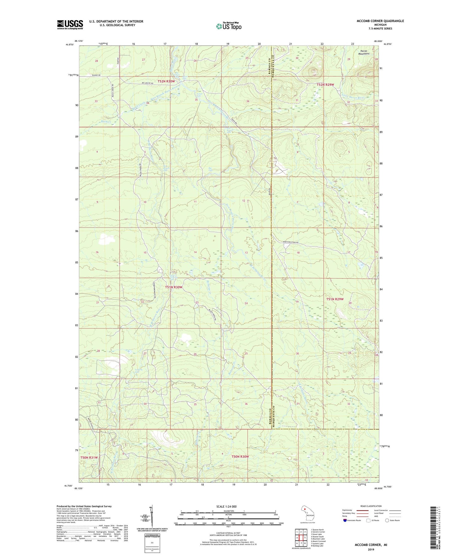 McComb Corner Michigan US Topo Map Image