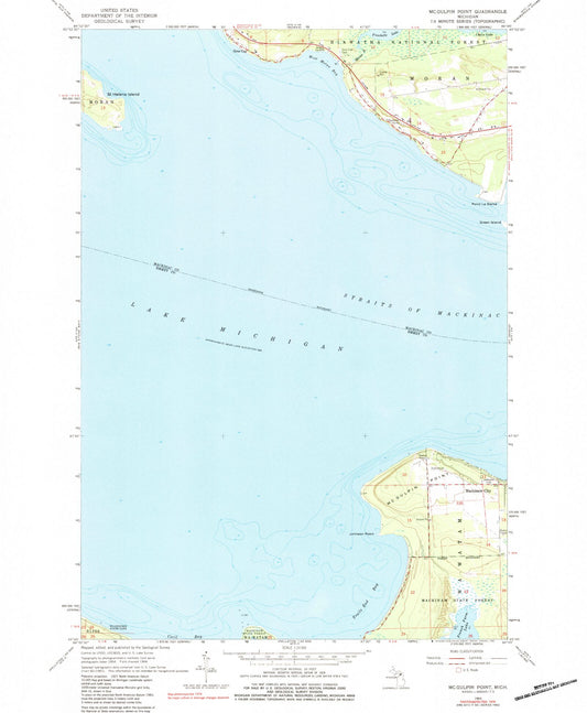 Classic USGS McGulpin Point Michigan 7.5'x7.5' Topo Map Image